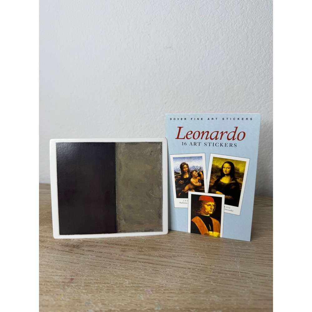 Mark Rothko MFA Houston Postcard & Leonardo da Vinci 16 Art Stickers Book Set